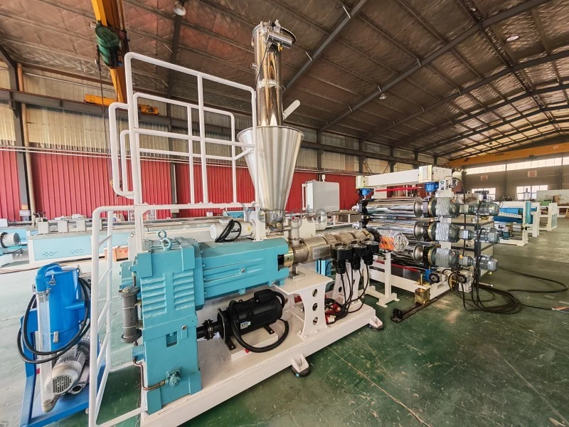 PVC Sheet Extrusion Line ready for commissioning