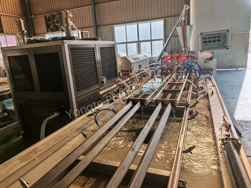 4 Cavity Recycled Plastic Profile Extrusion Machine Reach 8meter/minute high speed